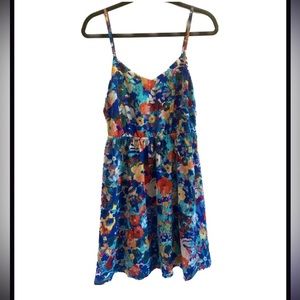 Aqua spring/summer flowy floral dress
